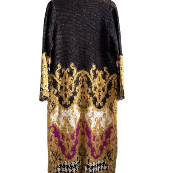 MAX SPORT MSRP $368 Magenta Combo Long Maxi Cardigan w/ Pocket Fall S Faux Fur - Picture 4 of 16